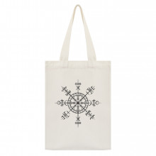 SUMS-0790 Сумка - шоппер с принтом Валькнут и Крест непобедимости