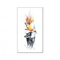 TTRC-019P Временная татуировка Волк и Лиса, 10,5х6см