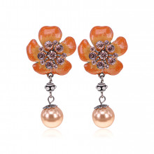 UD308 Серьги-клипсы Цветок, 5х2,5см