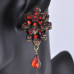UD334 Серьги-клипсы Георгина, 6х2,5см, цвет красный