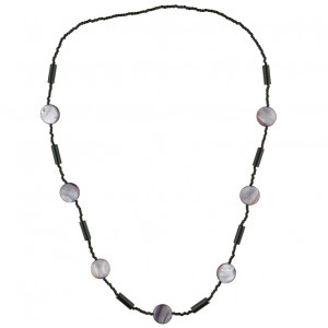 UG067-02 Колье Серое с Черным