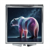 ZER2-0217 Складное зеркало квадратное Белый медведь