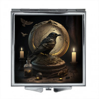 ZER2-0238 Складное зеркало квадратное Ворон