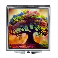 ZER2-0243 Складное зеркало квадратное Древо жизни
