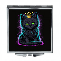 ZER2-0369 Складное зеркало квадратное Котёнок