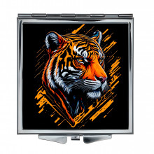 ZER2-0406 Складное зеркало квадратное Тигр граффити