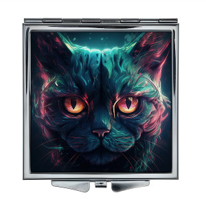 ZER2-0414 Складное зеркало квадратное Астральный кот