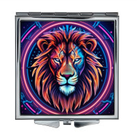 ZER2-0833 Складное зеркало квадратное Лев неон