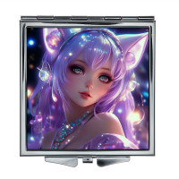 ZER2-0901 Складное зеркало квадратное Аниме девушка с ушами
