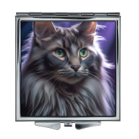 ZER2-1022 Складное зеркало квадратное Кошка