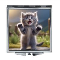 ZER2-1035 Складное зеркало квадратное Котёнок
