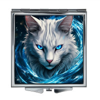 ZER2-1084 Складное зеркало квадратное Белый кот
