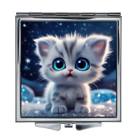 ZER2-1087 Складное зеркало квадратное Котёнок
