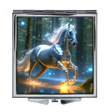 ZER2-1146 Складное зеркало квадратное Лошадь в лесу