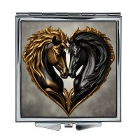 ZER2-1147 Складное зеркало квадратное Два коня