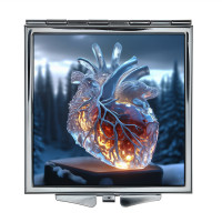 ZER2-1186 Складное зеркало квадратное Сердце