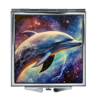 ZER2-1210 Складное зеркало квадратное Космический дельфин