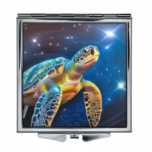 ZER2-1328 Складное зеркало квадратное Черепаха космос