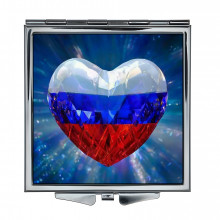 ZER2-1334 Складное зеркало квадратное Россия Сердце