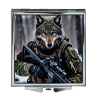 ZER2-1336 Складное зеркало квадратное Волк милитари