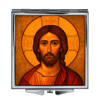 ZER2-1440 Складное зеркало квадратное Иисус Христос