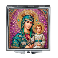 ZER2-1441 Складное зеркало квадратное Богородица с Иисусом