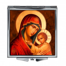 ZER2-1458 Складное зеркало квадратное Богородица с Иисусом