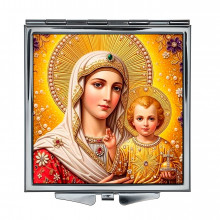 ZER2-1459 Складное зеркало квадратное Богородица с Иисусом