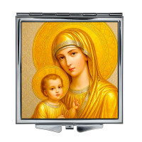 ZER2-1460 Складное зеркало квадратное Богородица с Иисусом